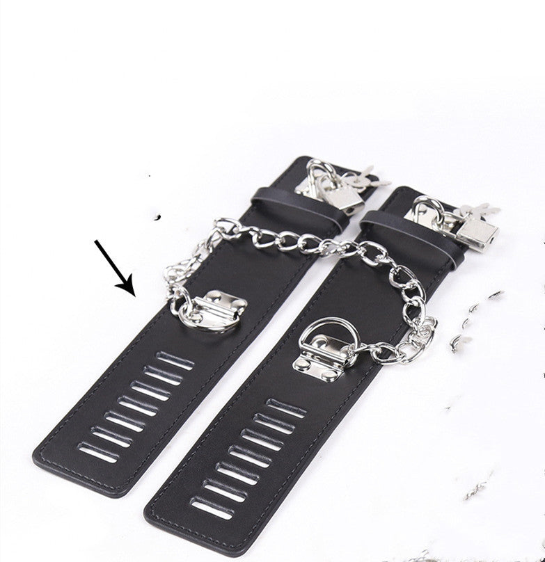 PU Leather Handcuff Toy With Lock