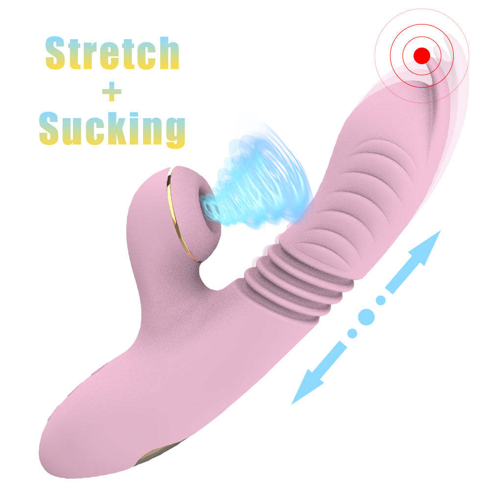 Vibrator- G-Spot Vibrators Clit Vagina Vibrator- Thrusting Vibrating Dildo Nipple Sex- Toy For Adults Women Masturbator-