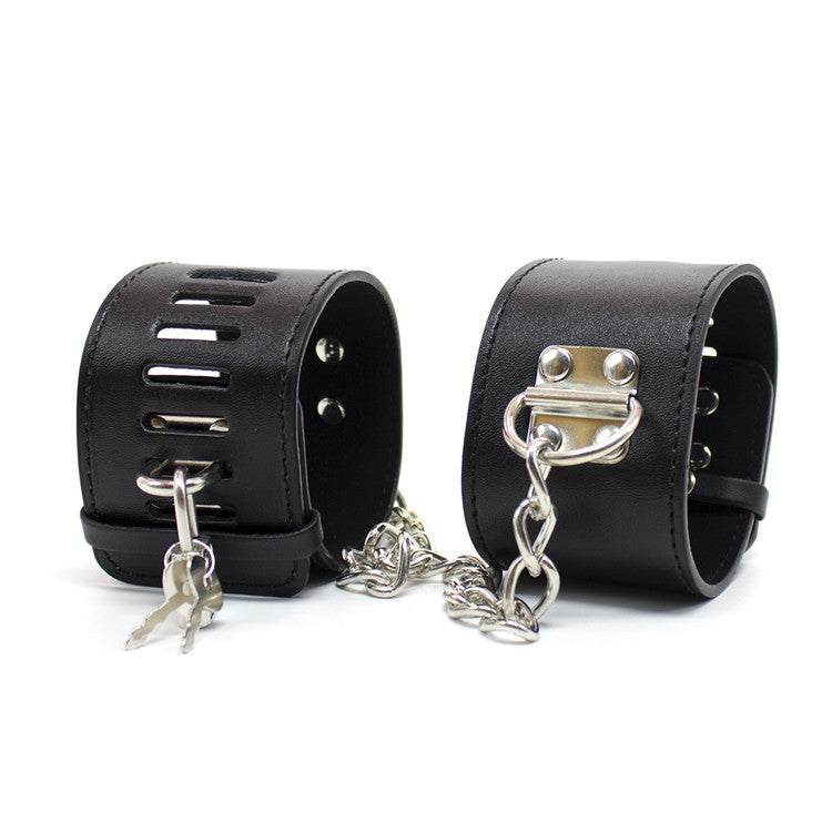 PU Leather Handcuff Toy With Lock