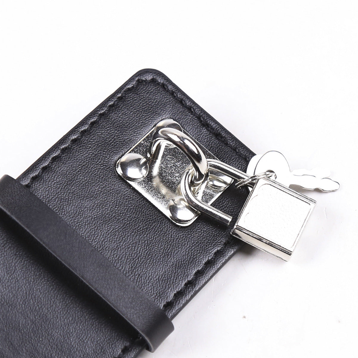 PU Leather Handcuff Toy With Lock