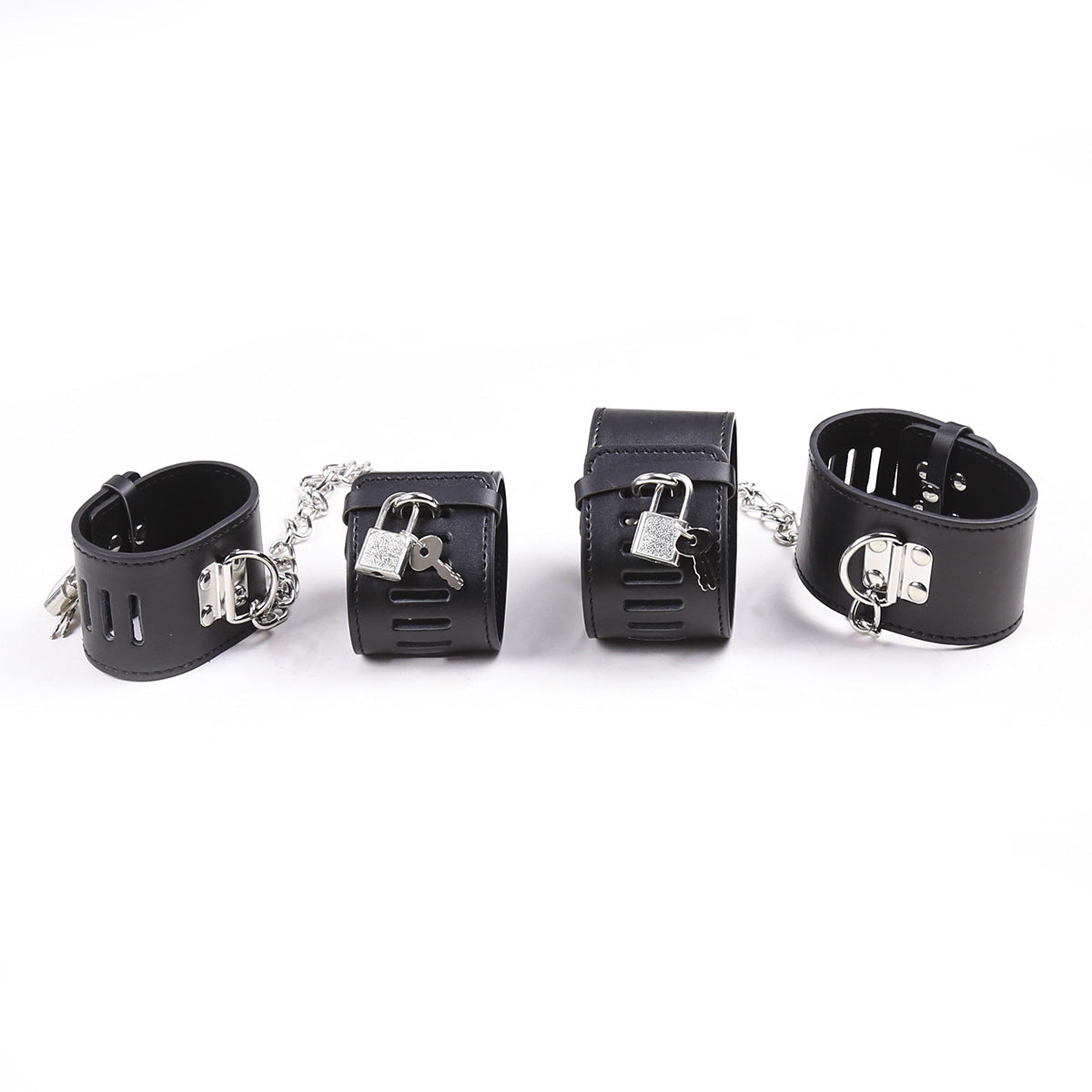 PU Leather Handcuff Toy With Lock
