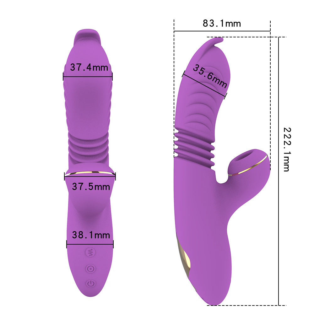 Vibrator- G-Spot Vibrators Clit Vagina Vibrator- Thrusting Vibrating Dildo Nipple Sex- Toy For Adults Women Masturbator-